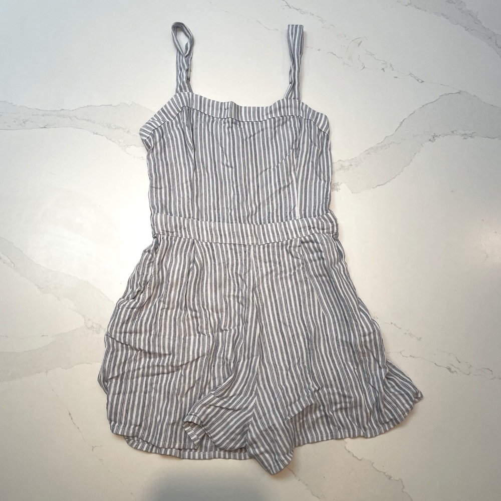 Blue and white striped Holister Romper